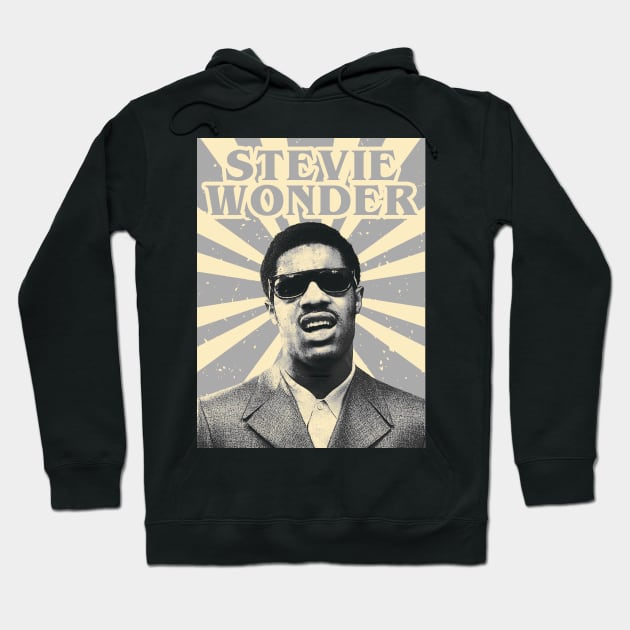 Younger Stevie Wonder Retro Grey Hoodie by OliverIsis33